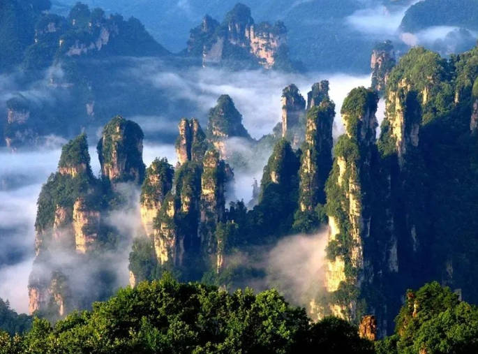 The sandstone pinnacles of Zhangjiajie National Forest Park.
